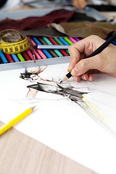 istock Person sketching fashion design 153773885