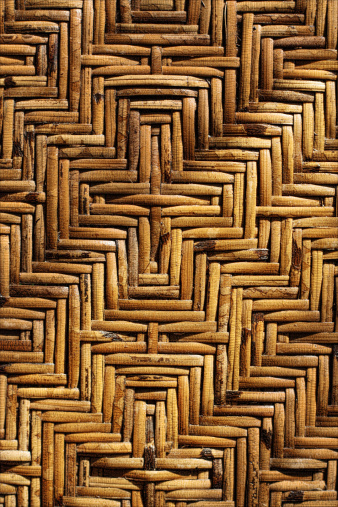 Rattan pattern and background from the texture of a furniture and wall in the tropical country