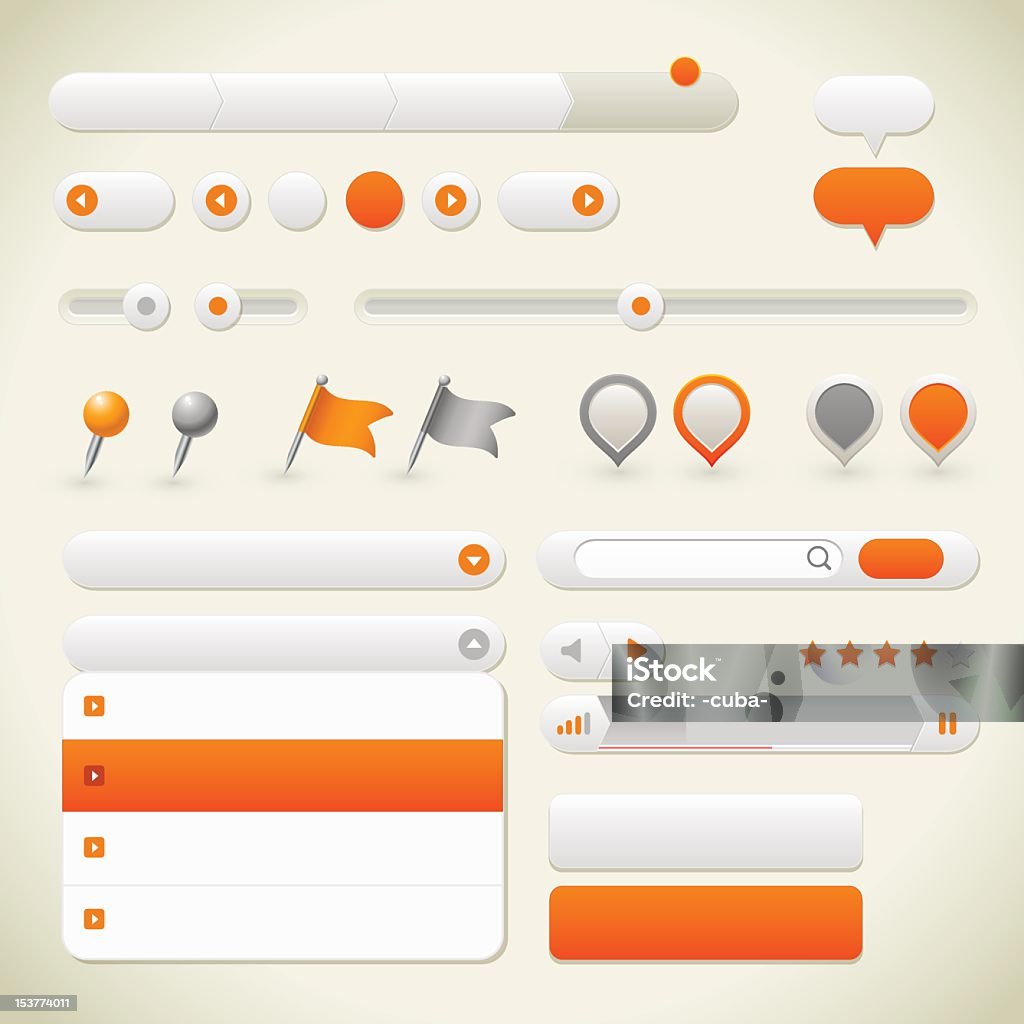 Pin Insert Ui User Interface Collection With Map Pins Stock Illustration - Download ...