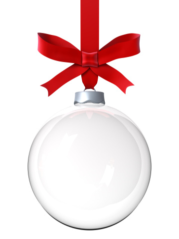 Empty Christmas ornament isolated on white - 3D render