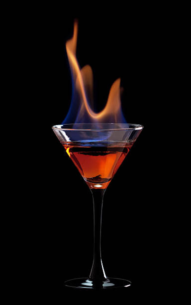 flamer cocktail - martini brand vermouth stock-fotos und bilder