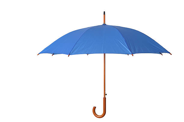 istock Blue umbrella on isolated white background 153774694