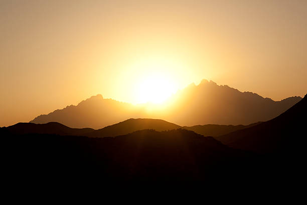 Desert sunset stock photo