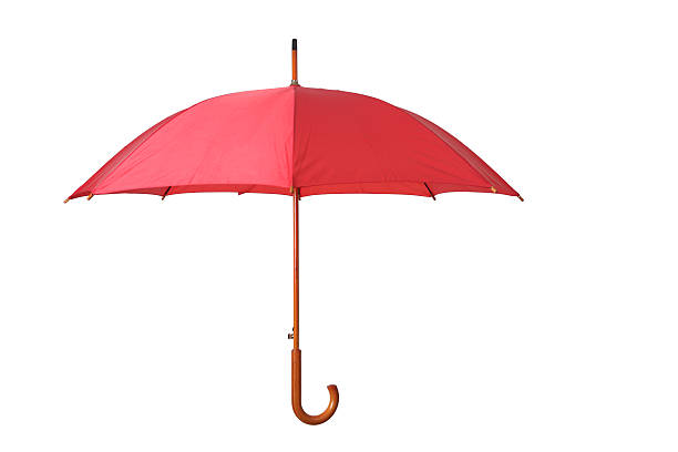 istock Red umbrella on isolated white background 153775046