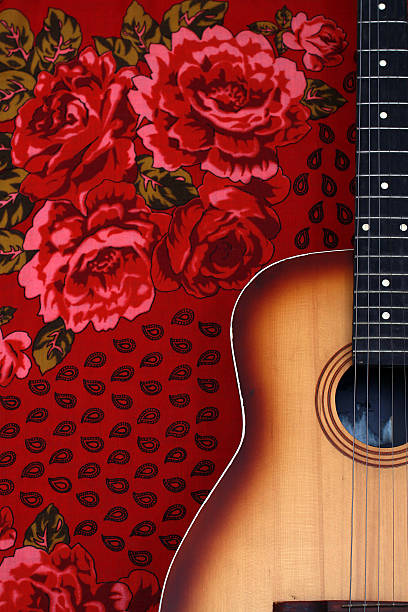 Acoustic Guitar On Gypsy Headscarf