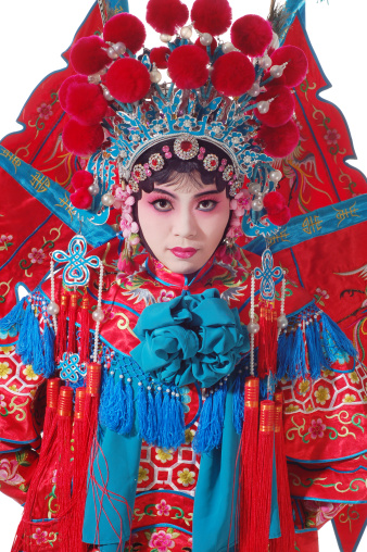 In a Chinese opera costumes woman