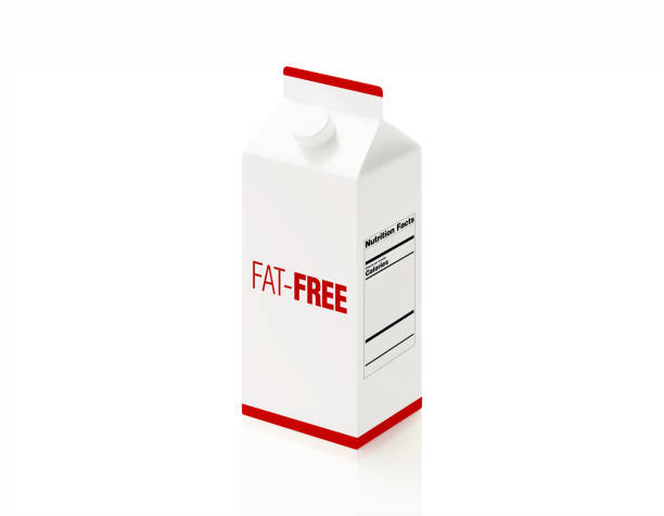 istock Fat-Free Milk Logo Printed Milk Package On White Background 1537779437