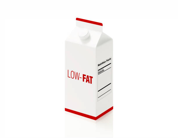 istock Low-Fat Milk Logo Printed Milk Package On White Background 1537779949