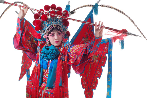 In a Chinese opera costumes woman