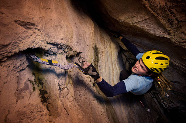 istock Mountaineer climbs on the rock. 153778169
