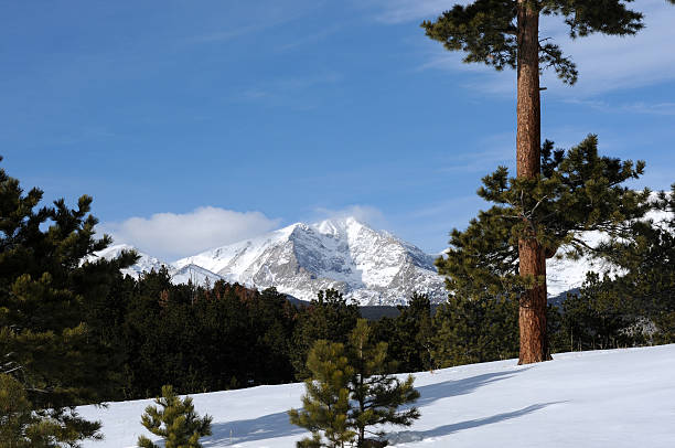Mount Elbert, the highest mountain in the continental USA, is covered with an autumn snow fall
