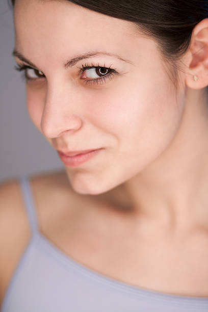 Smiling young woman stock photo