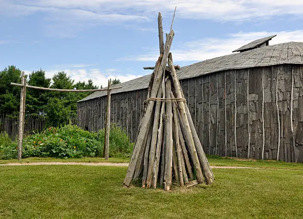 Summer scene at the Iroquoian Village, Southern Ontario, Canada.