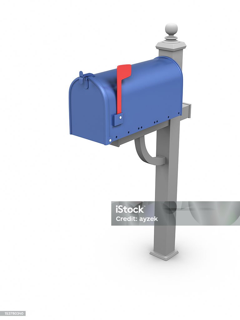 Mailbox 3D rendered Mailbox. Blue Stock Photo