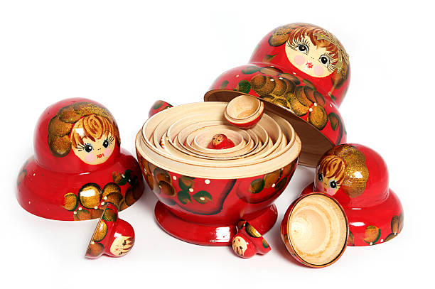 bamboline russe - russian nesting doll babushka matroshka art foto e immagini stock