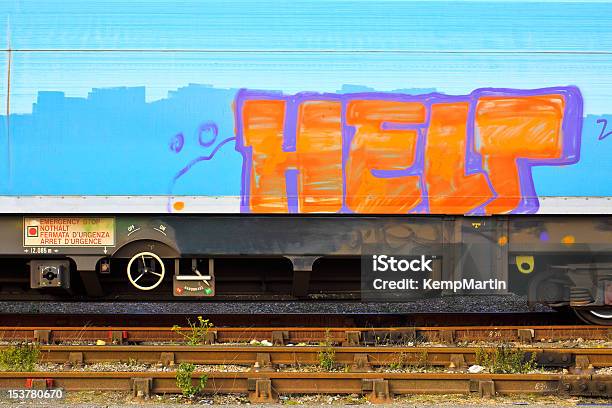 Zuggraffiti Stockfoto und mehr Bilder von Graffito - Graffito, Eisenbahn, Help - englischer Begriff