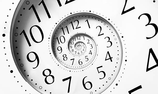 クロックで、無限のスパイラル(spiral - clock face clock time deadline ストックフォトと画像