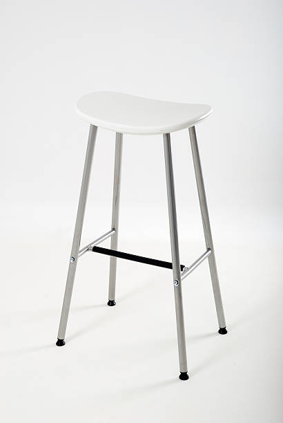 White Bar Stool stock photo