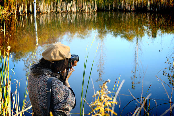 istock Taking maples pictures in Canada 's lake 153782441