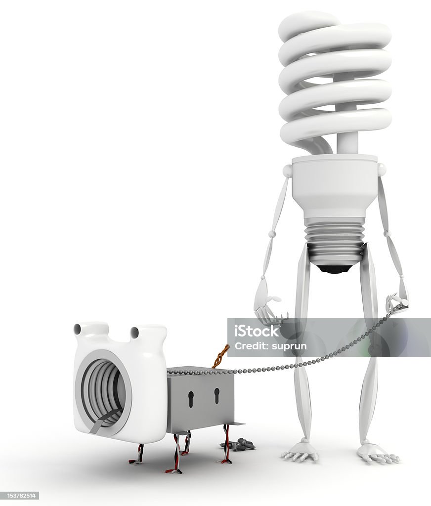 에너지 효율적인 그의 경견 "전구 소켓 - 로열티 프리 0명 스톡 사진