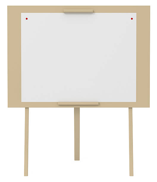 istock Blank Canvas an Easel isolated on white 153783491