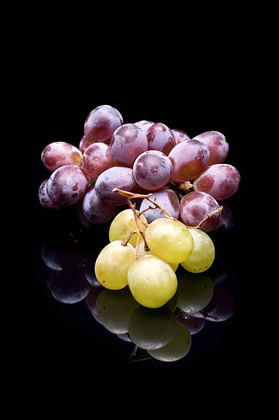 istock Red & Green Grapes On A Black Background 153784029