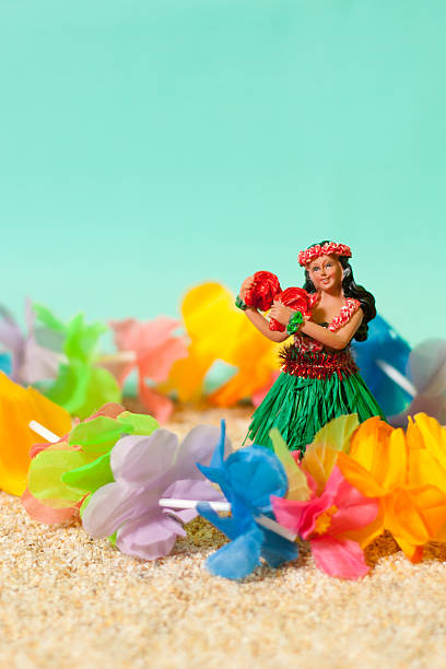 Hula Doll and Lei (vertical) stock photo