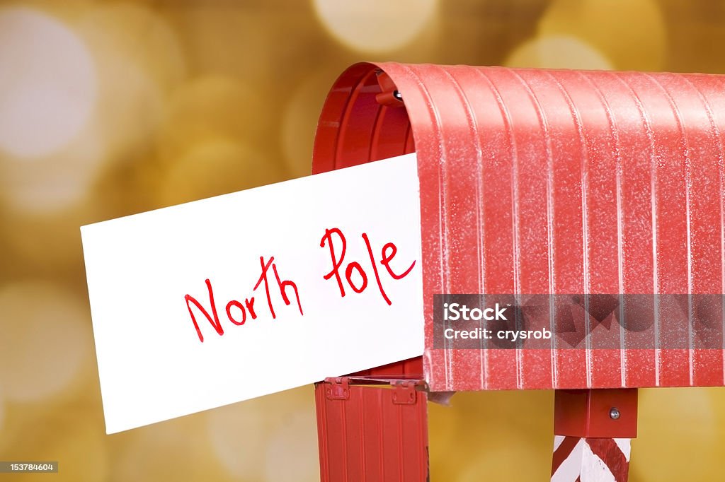 Letter to North Pole "Letter to santa with the address ""North Pole"".    " Mail Stock Photo