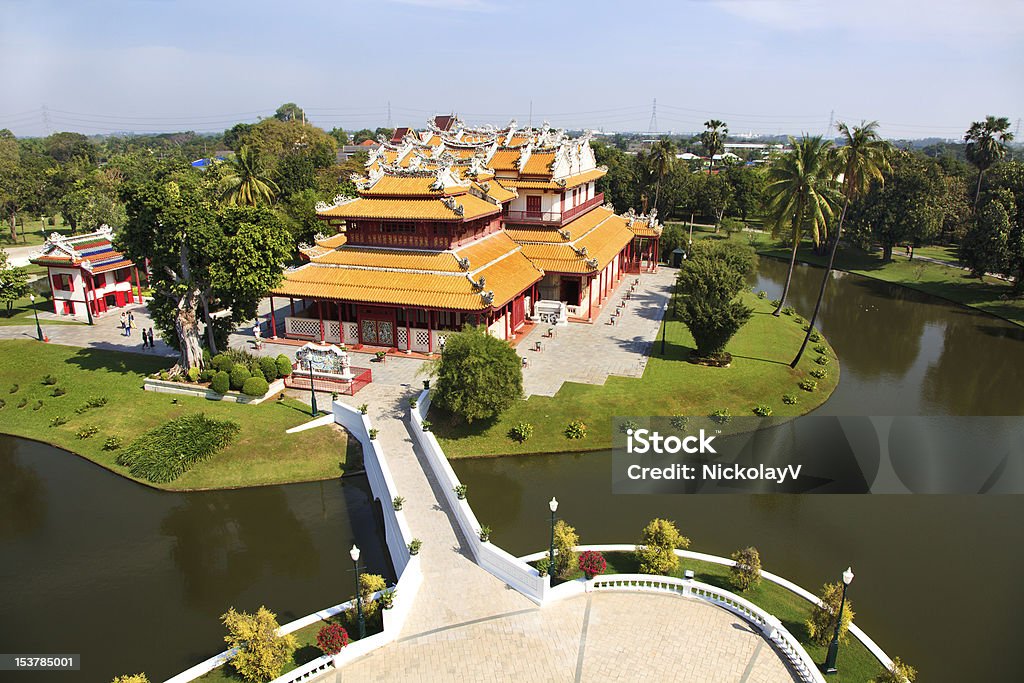 Luftbild von chinesischen Stil mainsion In Bang Pa-In - Lizenzfrei Architektur Stock-Foto