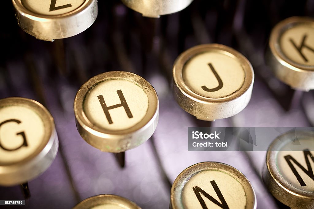 Alte Schreibmaschine Schlüssel - Lizenzfrei Alphabet Stock-Foto