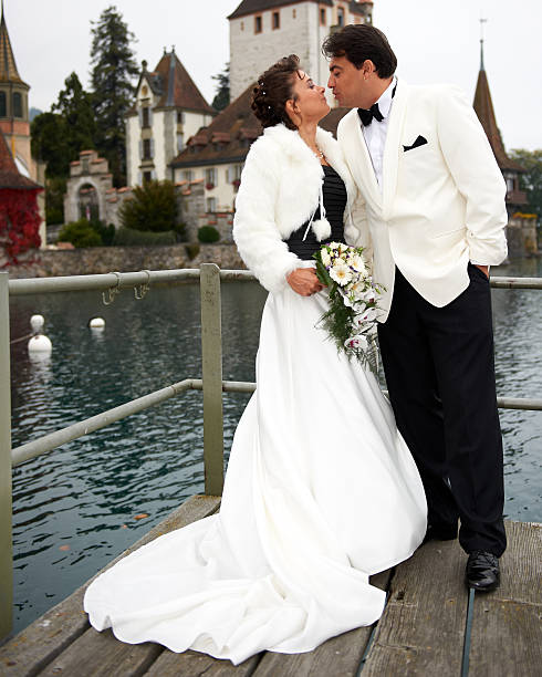 istock Bride And Groom Kissing 153785961