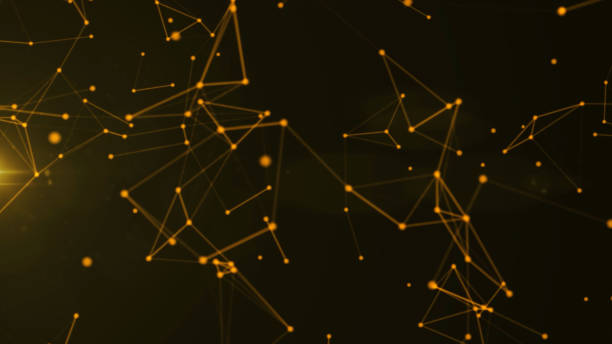 istock 4k Abstract geometric background connecting dots as plexus in yellow 1537872545