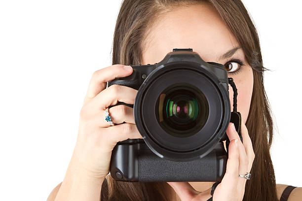 istock Pretty Girl Isolated taking a picture 153795920