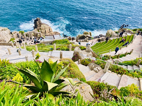 The famous active open air theatre in Porthcurno, Cornwall