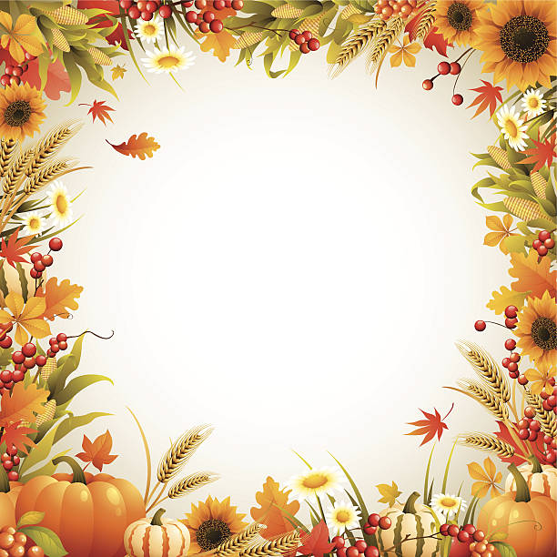 harvest-boder - autumn backgrounds leaf thanksgiving stock-grafiken, -clipart, -cartoons und -symbole