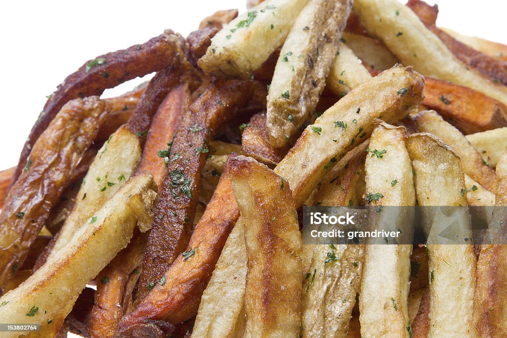 Alho e batatas fritas temperadas - Foto de stock de Alho royalty-free