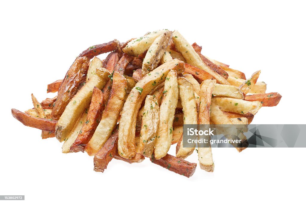 Sazonado papas fritas al ajo - Foto de stock de Patatas Fritas - Tentempié libre de derechos