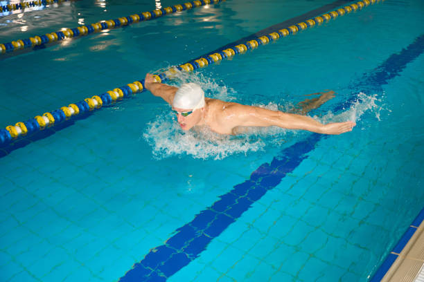 istock Back muscle group training in the sports pool 1538050918