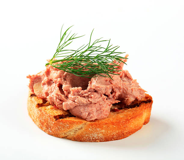 istock Slice of toasted bread and liver pate 153805489