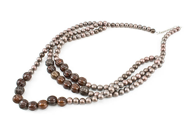 istock Necklace with gray beads 153805506