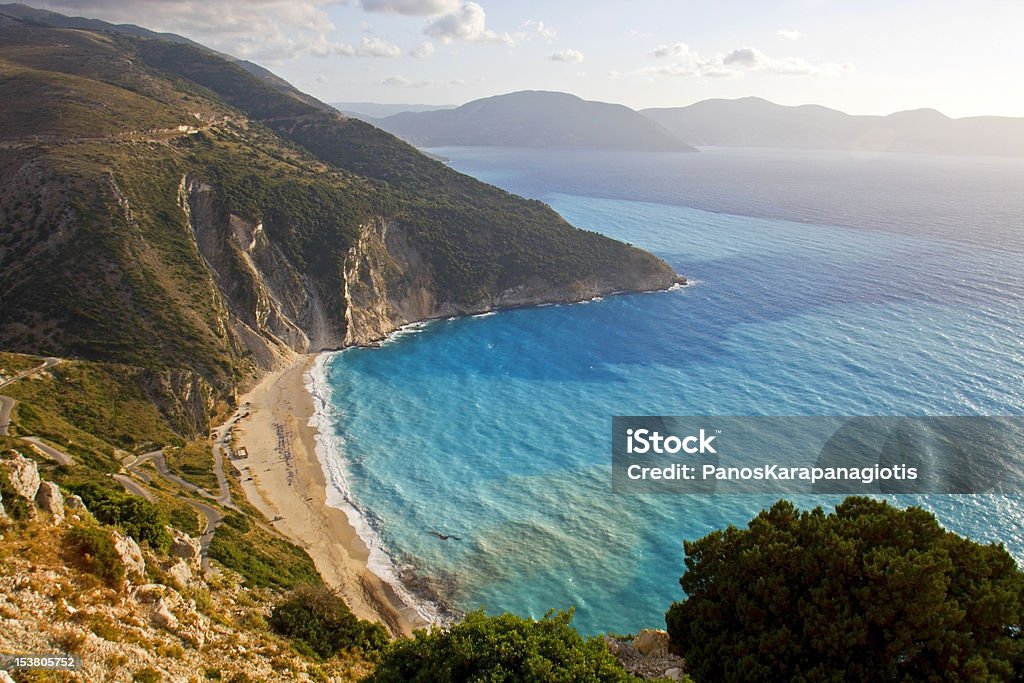 Mirtos beach at Kefalonia island in Greece Beach Stock Photo