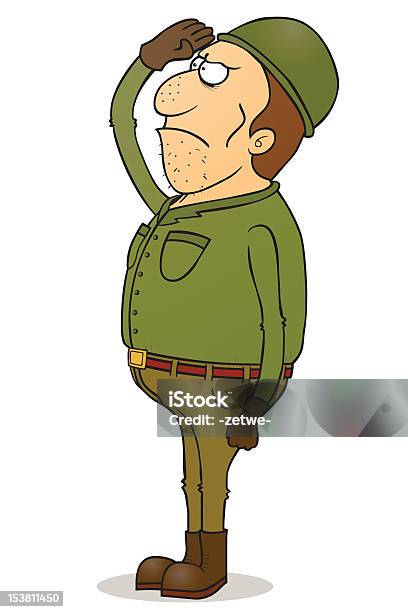 Soldato Dare Onore - Immagini vettoriali stock e altre immagini di Illustrazione - Illustrazione, Personale militare, Sovrappeso
