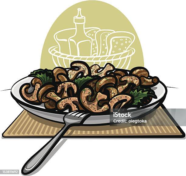 Fresco Funghi Fritto - Immagini vettoriali stock e altre immagini di Alimentazione sana - Alimentazione sana, Cena, Cibi e bevande