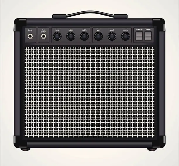 Vector illustration of Guitar Combo Amplifier