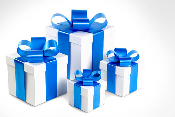 Four gift boxes stock photo