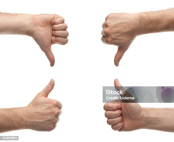 Мужской Руки Показывая Большой Палец Вверх И Вниз — стоковые фотографии и другие картинки Большой палец руки - Большой палец руки, Верхний ракурс, Взрослый