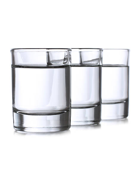 Three shot glasses stock photo