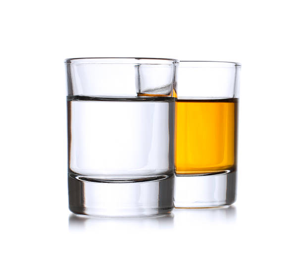 Two shot glasses stock photo