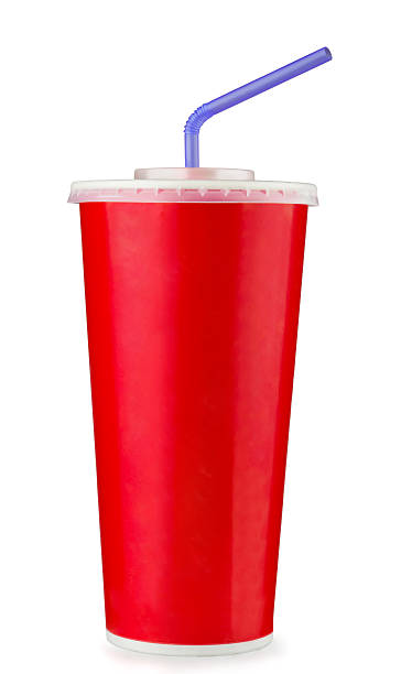 Paper cup Red disposable paper cup isolated on white beverage cup stock pictures, royalty-free photos & images