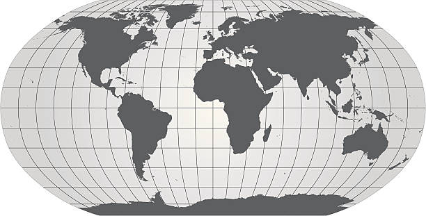 모든 coontinents 정의된 worldmap, 그리드 - defined stock illustrations